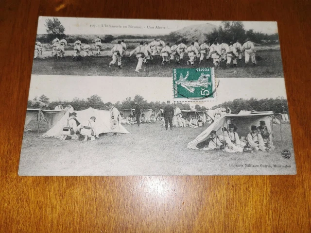 CPA - MILITAIRE - L'infanterie au Bivouac - Une Alerte