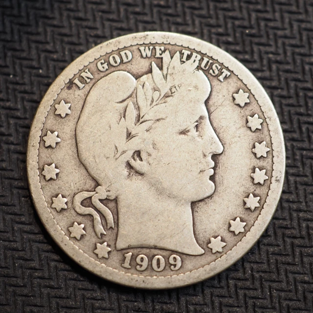 1909 D Barber Silver Quarter ***Nice Coin!*** Free Shipping! A9212