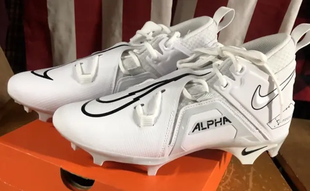 New in Box NIKE ALPHA MENACE PRO 3 White CT6649-109 Football Cleats Mens 9.5