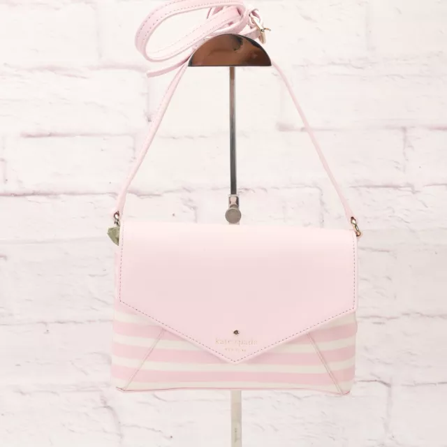 Kate Spade Women's Fairmount Square Crossbody Shoulder Handbag Small Pink/White