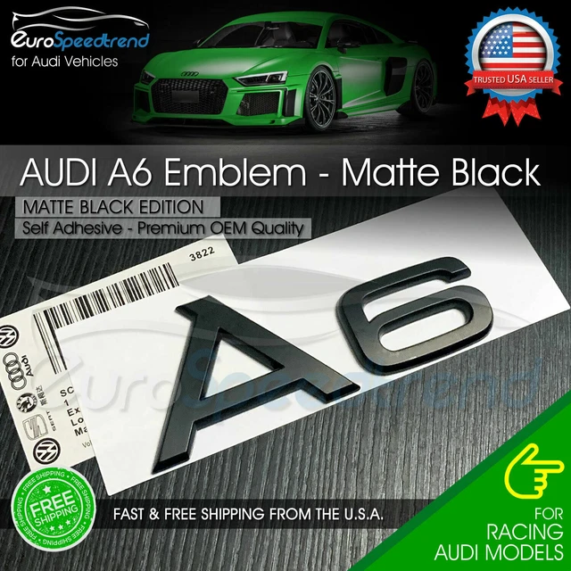Audi A6 Matte Black Emblem 3D Rear Trunk Lid Badge OEM S Line Logo Nameplate