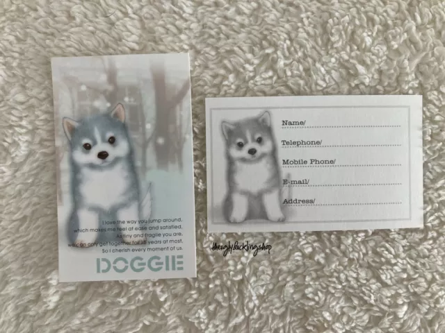 Lote 50 x tarjetas visita identificacion papeleria kawaii perro husky siberiano