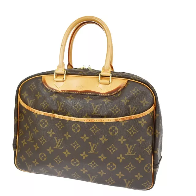 LOUIS VUITTON LV Logo Deauville Hand Bag Monogram Leather Brown M47270 89YD236