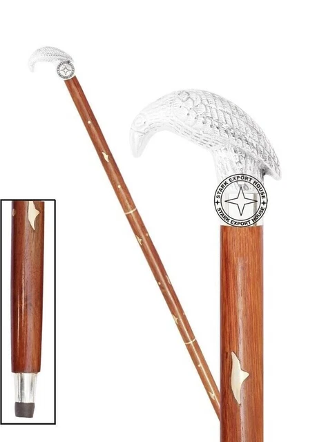 CANNE DE MARCHE en bois pommeau tête de chien EUR 58,00 - FR