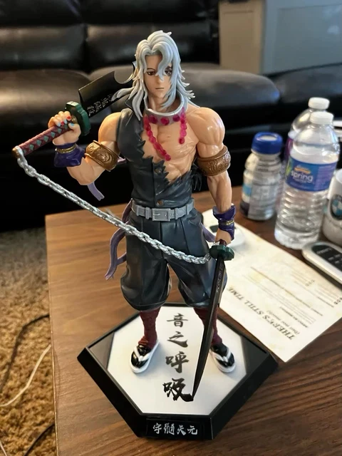 Uzui Tengen Anime Figur 27cm - Demon Slayer Action Figur Mit Austauschbarem Kopf