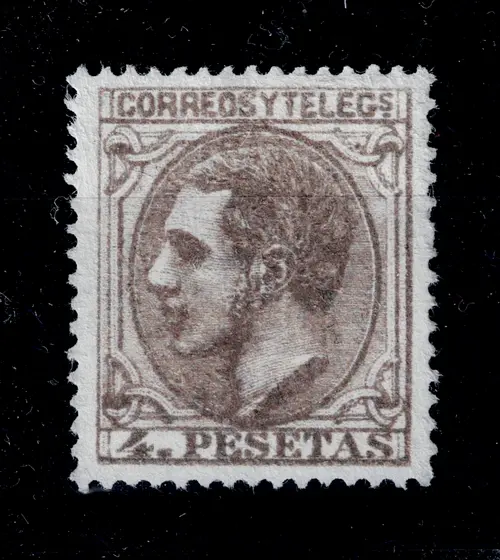 Edifil 208 nuevo * 1879 Alfonso XII 4 pesetas sello de España Spain Lujo