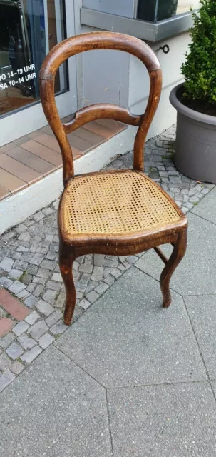 Alter Thonet Stuhl im Louis Phillipe Stil Wiener Geflecht aus 19 Jh. H 87 cm