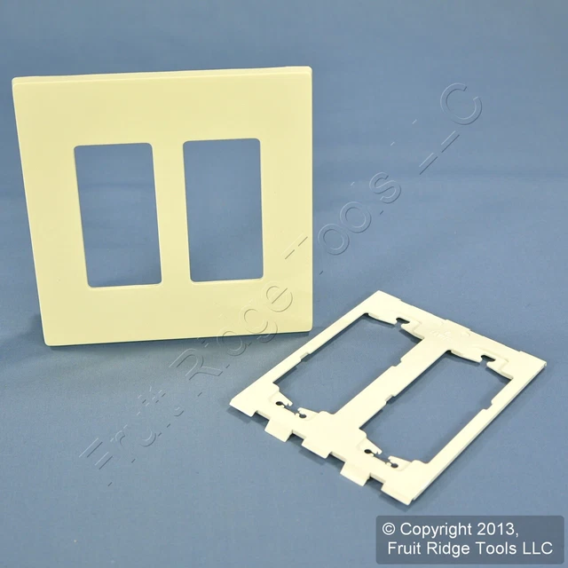 Leviton Almond 2-Gang Midway Decora Screwless Wallplate Cover GFCI GFI SJ262-SA