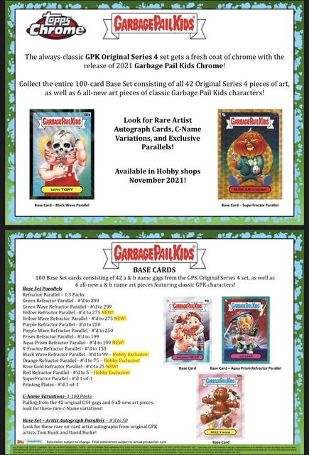 2021 Topps Garbage Pail Kids Chrome Series 4 Hobby Box Factory Sealed Case Fresh 3