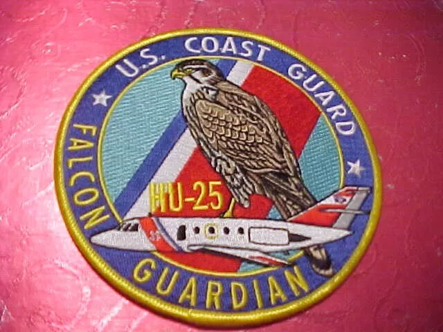 Us Coast Guard Hu-25 Falcon Jet Patch Unused  4 1/2 In.
