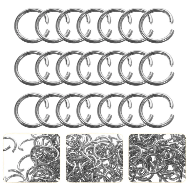 200 pcs en acier inoxydable robuste anneaux de saut à saut bijoux de