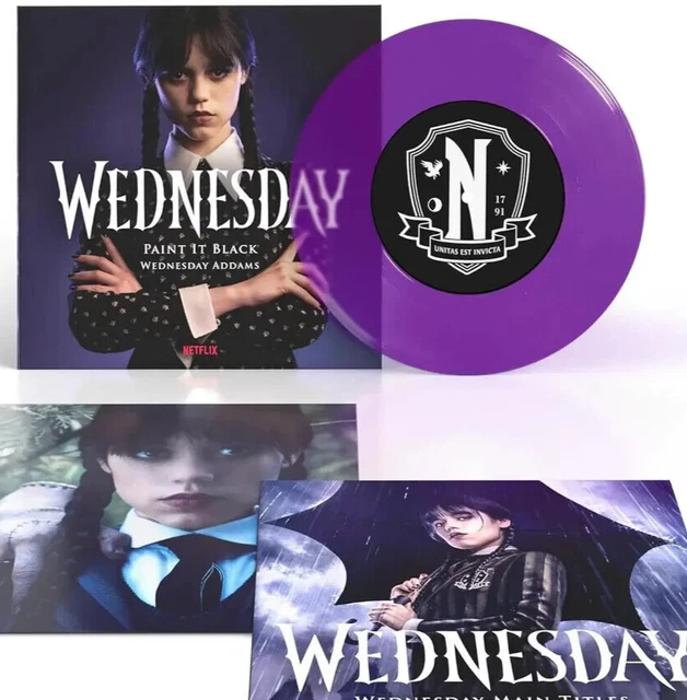 Color Vinyl Wednesday Addams Paint It Black 7" Vinyl Rolling Stones Song New