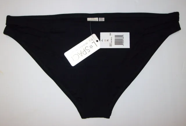 L*SPACE Estella Cutout Bikini Bottom XL x-large Black Full-Cut Back Swim LSPACE