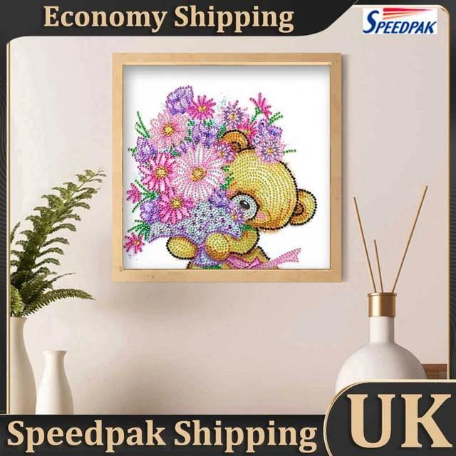 NEW 5D DIY Partial Drill Special Shape Cartoon Bear Rhinestone Diamond Drawing K