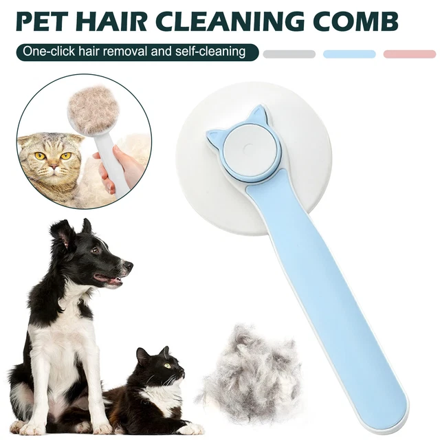 Pet Hair Remover Dog Cat Comb Grooming Massage Deshedding Self Cleaning Brush US