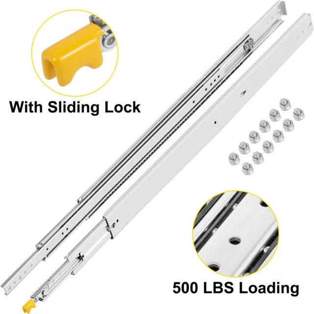 VEVOR Guías para Cajones Rieles para Cajones 76,2 cm Guías de Rodamiento 227 kg