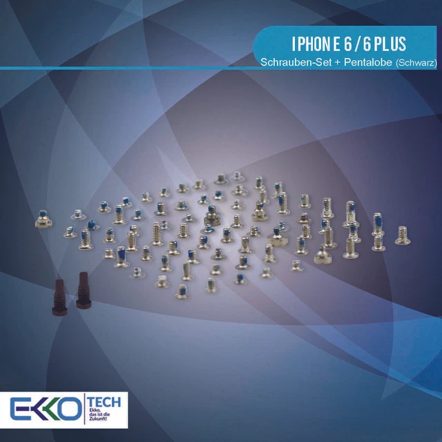 ✅ Komplettes Schrauben Set Ersatz iPhone 6 / 6 Plus Pentalobe Schraube Schwarz ✅