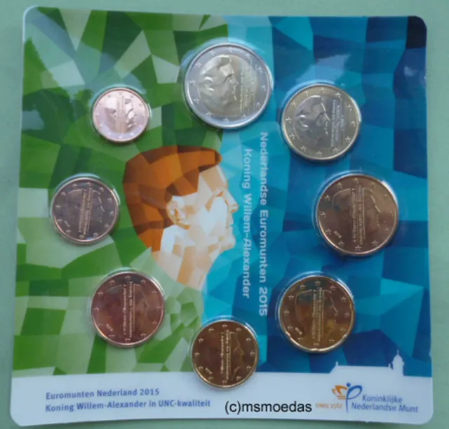 Niederlande Euro Münzen 2015 Kursmünzensatz KMS UNC-Set König Wilhelm-Alexander