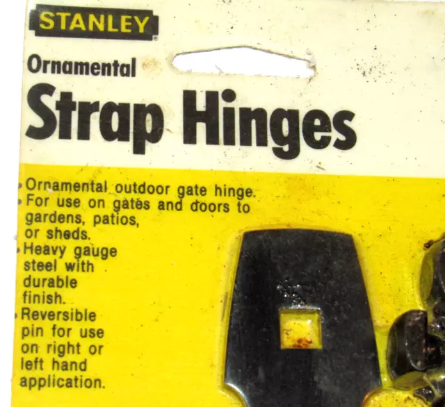 Stanley Outdoor Ornamental Strap Hinges & Decorative  Key Locking Hasp! Usa! Nos 3