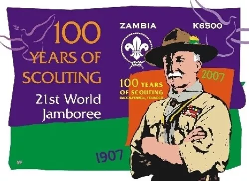 Zambia 2006 - BOY SCOUTS CENTENARY - Souvenir Stamp Sheet - Scott 1088 - MNH