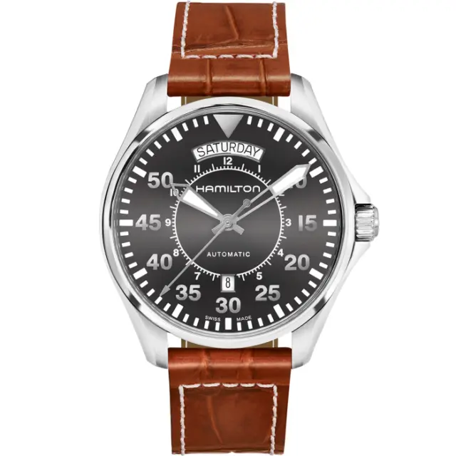 Hamilton Khaki Aviation Pilot Day Date 42mm Automatic Men's Watch H64615585 NWT