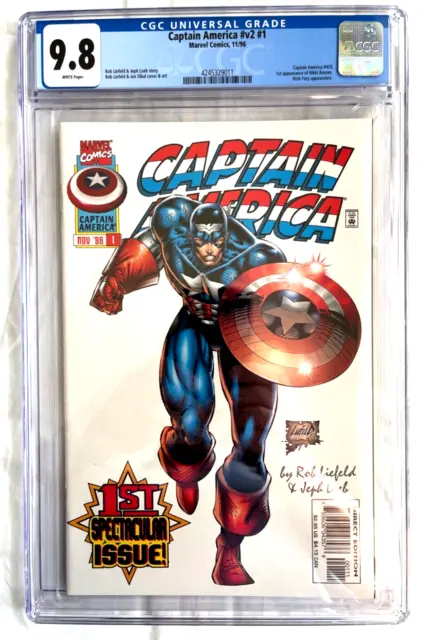 Captain America #v2 #1 CGC 9.8 Nov '96 Marvel Comics Freshly Graded White Pgs!!