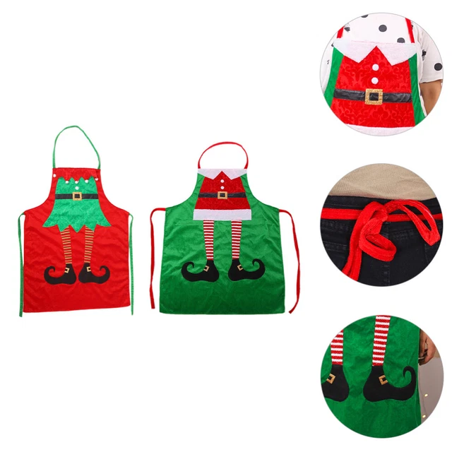 2 pz grembiule da cucina natalizia velluto accessori costume natalizio
