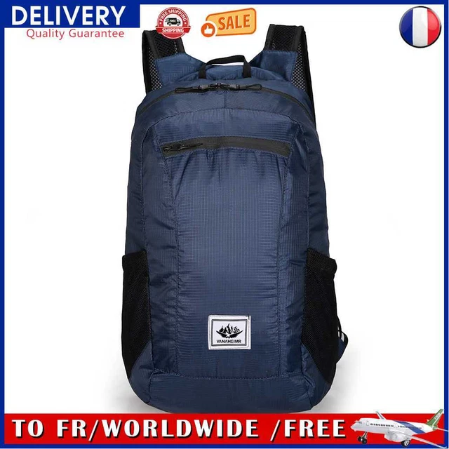 20L Large Waterproof Folding Climbing Backpack Travel Rucksack (Navy Blue)