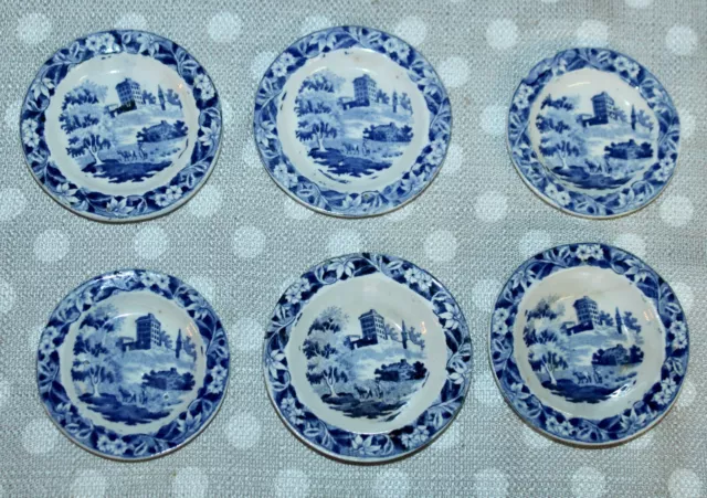 ANTIQUE STAFFORDSHIRE Doll Dishes BLUE & WHITE Lot JL