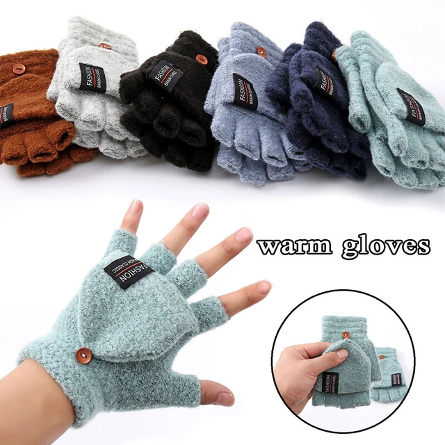 Gants sans doigts tricotés - Accessoires d'hiver chauds - Alibaba