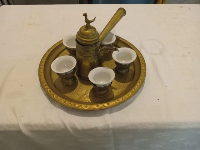 Vintage Turkish coffee set, copper