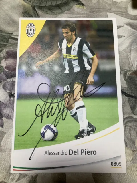 Alessandro del Piero JUVENTUS TORINO 2008/2009 Autogrammkarte RARITÄT selten