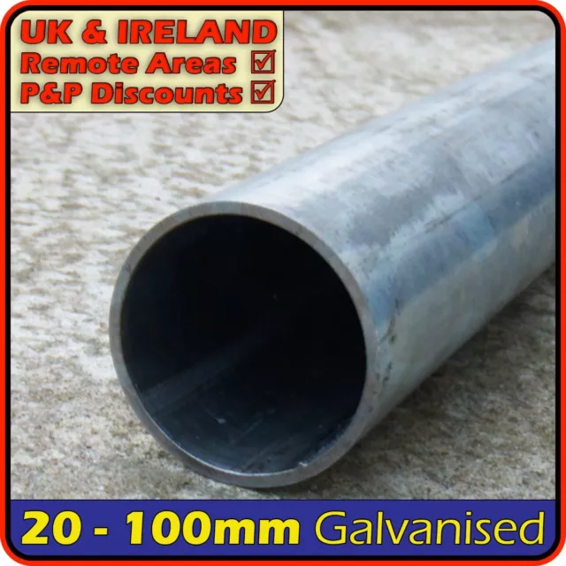 Galvanised Steel Round Tube pipe  27mm - 80mm OD outside diameter pole non rust
