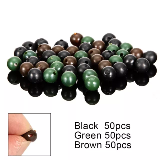 50* Carp Fishing Beads Round Soft Rubber Floating Shock Impact Rig Bead 6mm/8mm