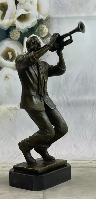 Hip Trumpet Player Bronze Sculpture Jazz Musician Statue American HOME DECO SALE