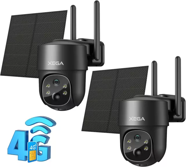 4PCS Xega 4G LTE Cellular Security Camera Solar with SIM Card, Outdoor Camera 2