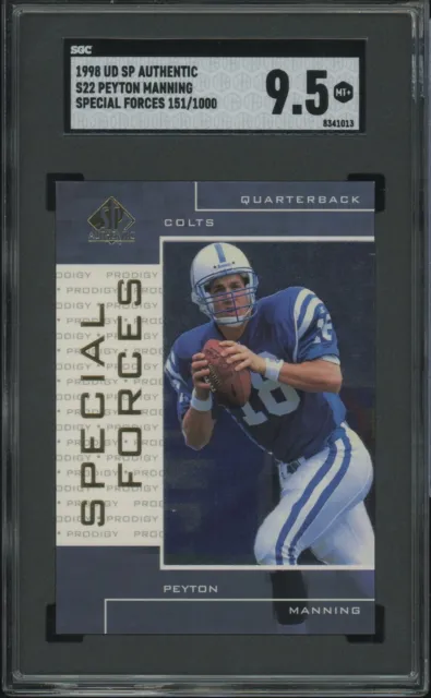 1998 SP Authentic Peyton Manning Special Forces Rookie RC /1000 #S22 SGC 9.5