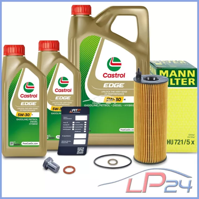 Mann Filtre À Huile + 7L Castrol Edge Fst 5W-30 C3 Pour Bmw X5 E70 F15 M 50 D