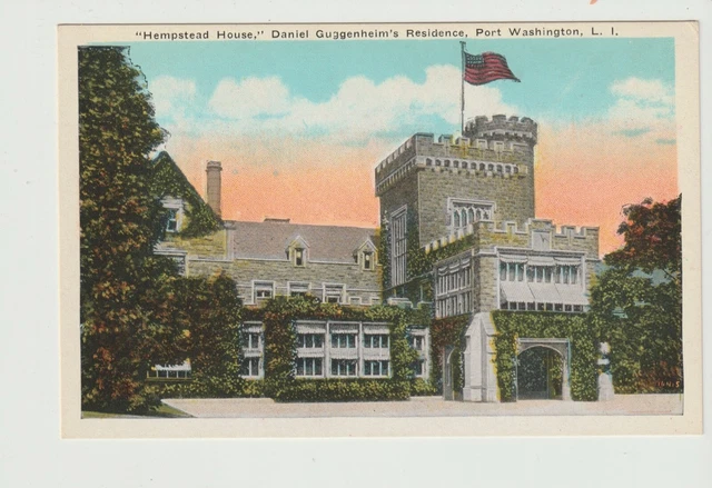 Postcard Hempstead House Daniel Guggenheim's Residence Long Island New York