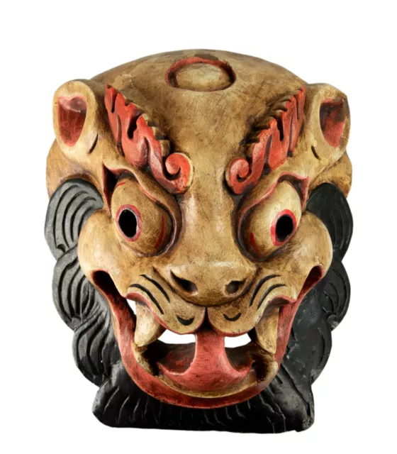 Lion Of Snowboard Mask Tibetan 24 CM Ritual Buddhist Dance Cham 4157