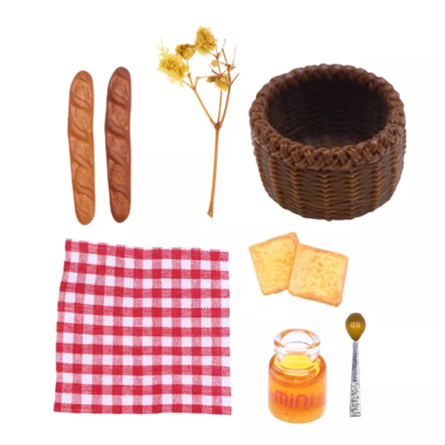 1 Set of Doll House Breads Basket Kit Miniature Bread Basket Model Dollhouse