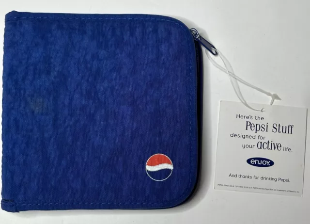 NEW Vintage 90's PEPSI Stuff Blue 24 Disc Cd Wallet Mail-Away Points Promo NWT
