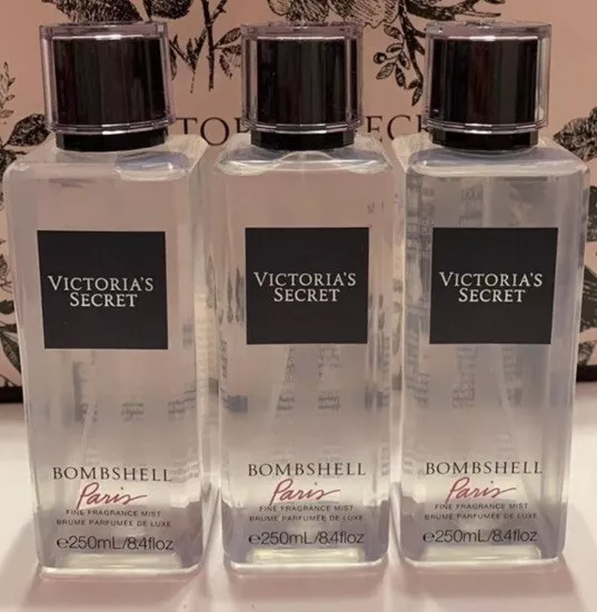 X 3 BOTTLES VICTORIA S SECRET BOMBSHELL PARIS BODY MIST SPRAY 8.4