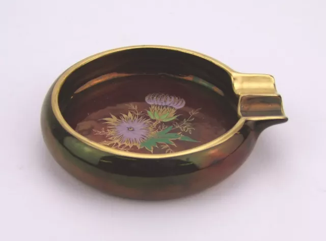 Carlton Ware 'Rouge Royale' - Thistle Design Ashtray  -   Made in England.