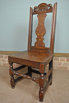 Handsome 17th Century Oak High Back Chair c. 1675 2