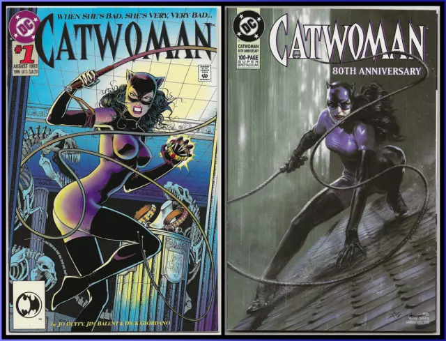 CATWOMAN #1 (1993) + CATWOMAN 80TH ANNIVERSARY DELL'OTTO 90s VARIANT SET DC NM