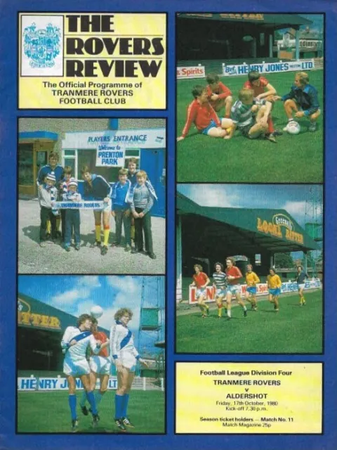 Tranmere Rovers V Aldershot 80/81.