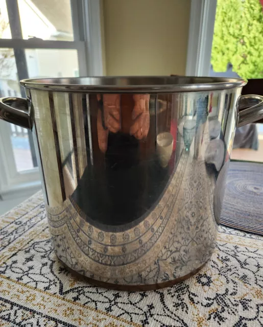 Revere Ware Clinton Ill USA  1801  Copper Bottom Stock Pot No Lid 12 QT Quart