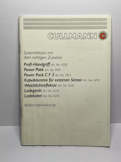 Brochure/Booklet en Allemand CULLMANN Systemblitzen mit dem richtigen Zubehör