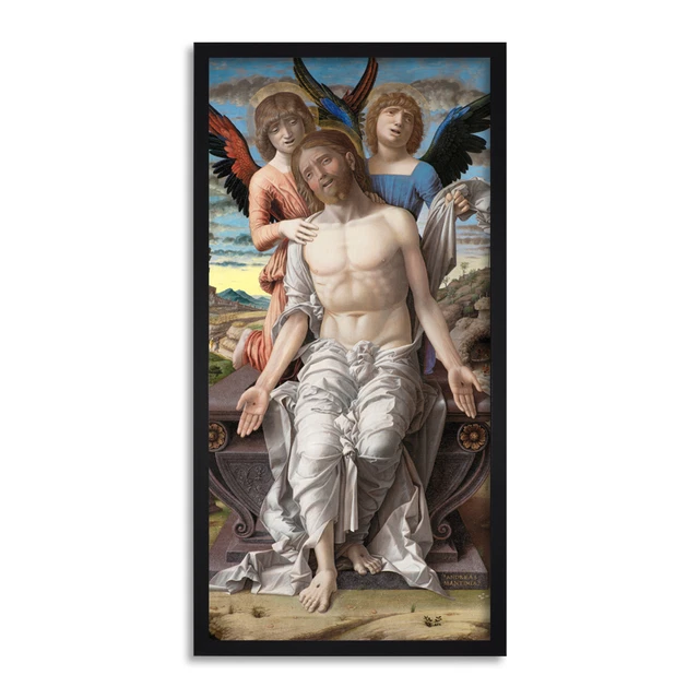 "Quadro Mantegna Cristo Sofferente Redentore Stampa Arte Da Murale Corniciata Lungo 25X12"